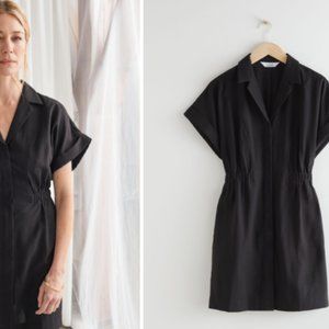 Other Stories Button Down Black Shirt Dress Mini. Size 12